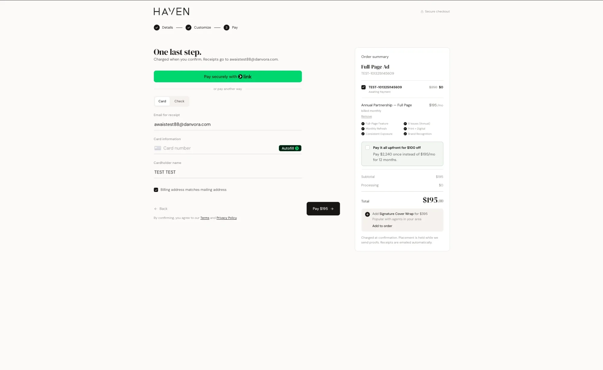 Paid in one click, from any device