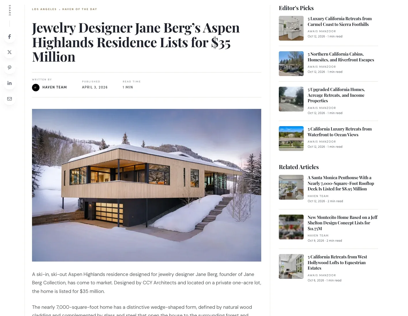 Every property gets its article, without a writer
