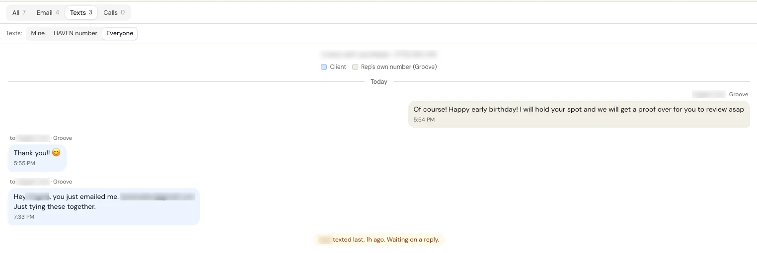 A text reply counts as much as an email
